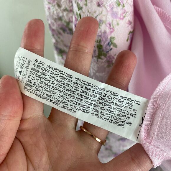 Hyacinth House Tuckernuck Pink Jacquard Empire Ella Mini Dress Sz M? Puff Sleeve - Picture 11 of 14